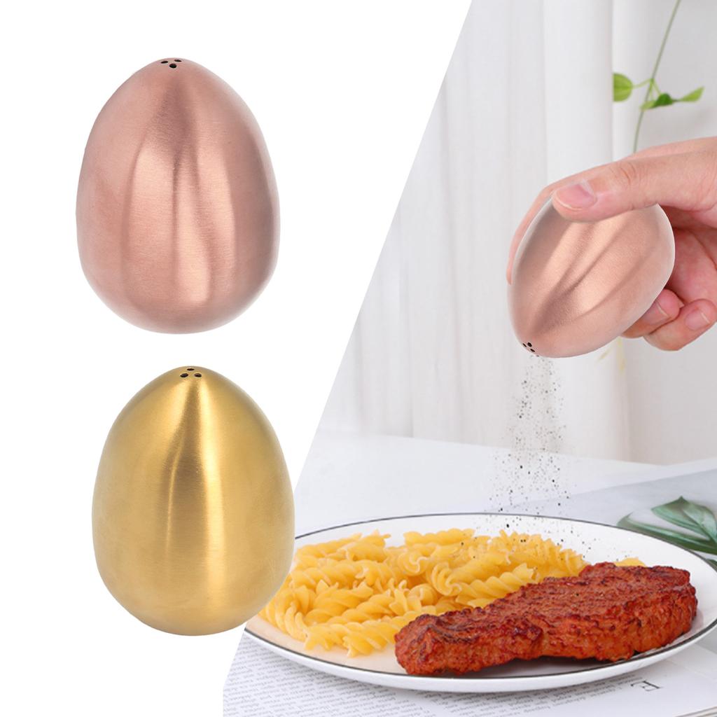 Egg Spice Shaker Stainless Steel Egg Shaped Pepper Shaker for Outdoor Barbecue Restaurant Banquet Party Egg Shaped Pepper Shaker