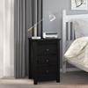 Day and Night - Day and Night Solid Black Pine Wood Bedside Table 40x35x61.5 Cm