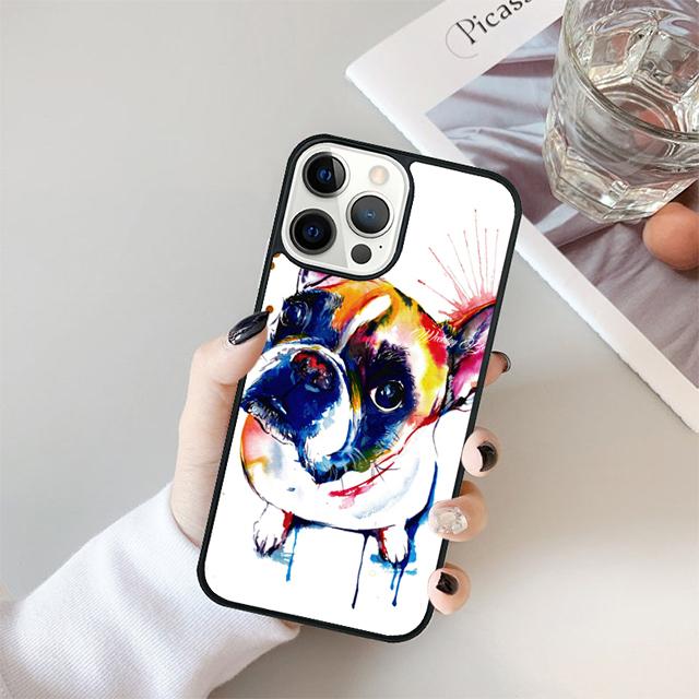 

Cute Funny French Bulldog Phone Case Cover For iPhone 17 Air 15 16 14 13 12 Pro Max 11 Pro Max Plus Coque Shell iPhone 16plus
