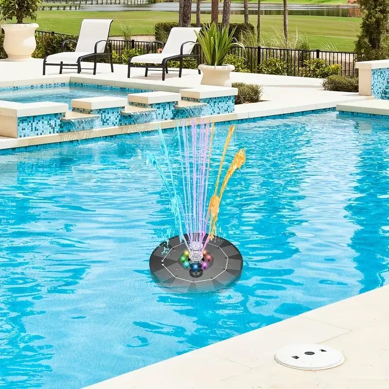 3W/3.5W LED Solar Fountain Water Pump, 7 Pump Heads, Garden Pond Independent Portable Floating Solar Fountain Water Pump