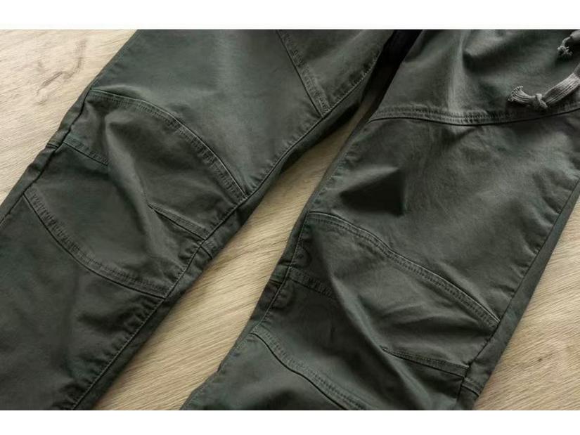 Men's Trendy Korean Solid Color Cuffed Overalls - Casual Spring/Autumn Loose Work Pants