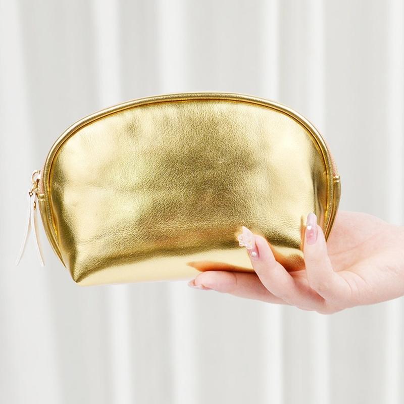 Handheld PU Leather Makeup Bag Versatile Make Up Pouch Cosmetic Travel Organizer