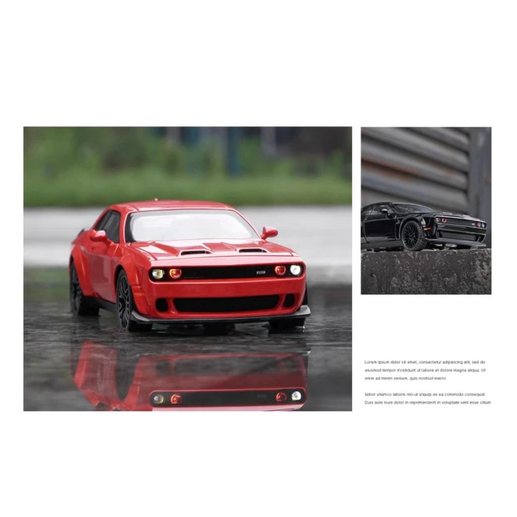 1/32 Dodge Challenger Hellcat Redeye Alloy Muscle Car Model Sound and Light Children's Toy Collectibles Birthday Gift