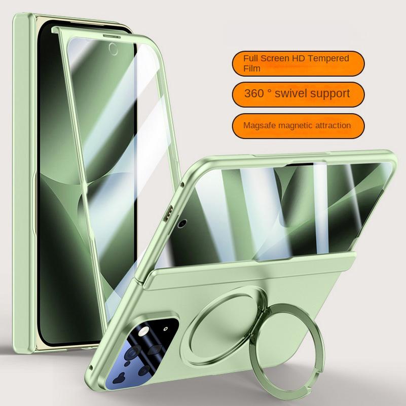 

With Magsafe Magnetic Metal Holder Tempered Glass Film Full Protect Case For Google Pixel 10 Pro Fold Spring Hinge Folded Cover Google Pixel 10 Pro Fold