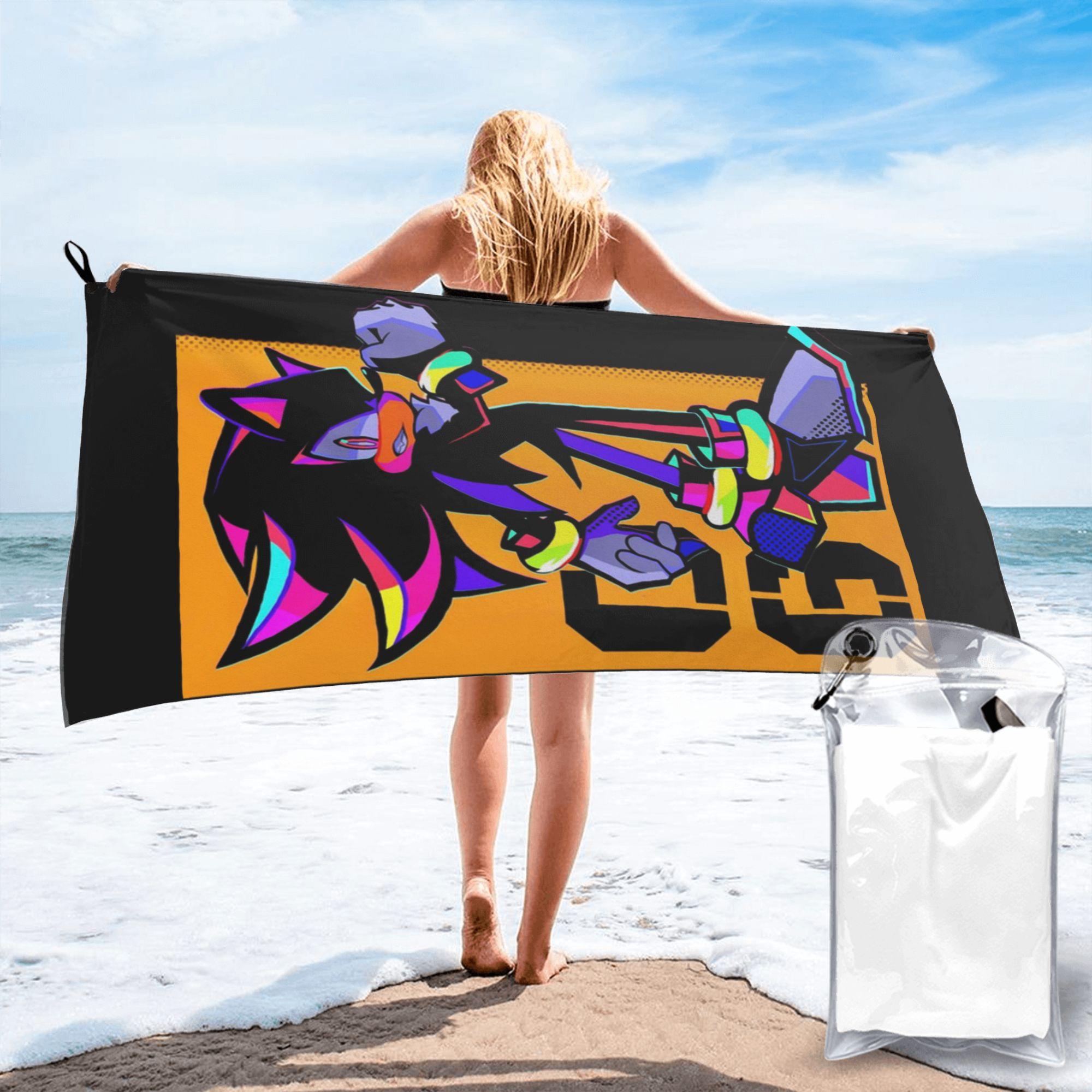 

Shadow the hedgehog Beach Towel Soft Microfiber Quick Dry Absorbent Quick Towels For Swimming W40*H60(CM)
