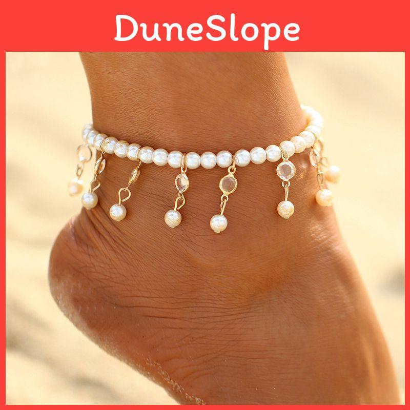 European Style Summer Foot Jewelry With Alloy And Crystal Tassels For Women