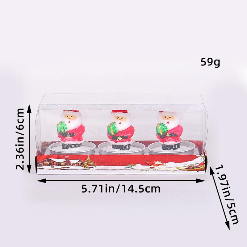 Mini Xmas Candles Navidad New Year Gifts Christmas Candles Santa Claus Snowmen Tin Cans Candle Christmas Decorations for Home