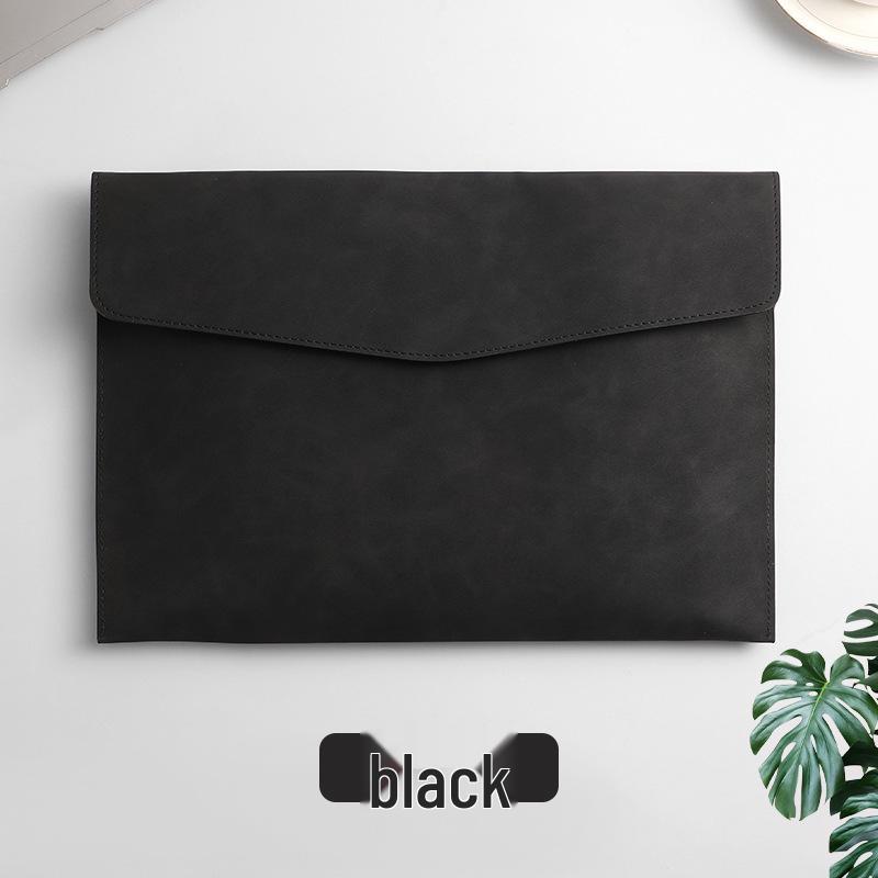 Thickened Waterproof A4 Leather File Folder with Snap Button & Customizable Logo