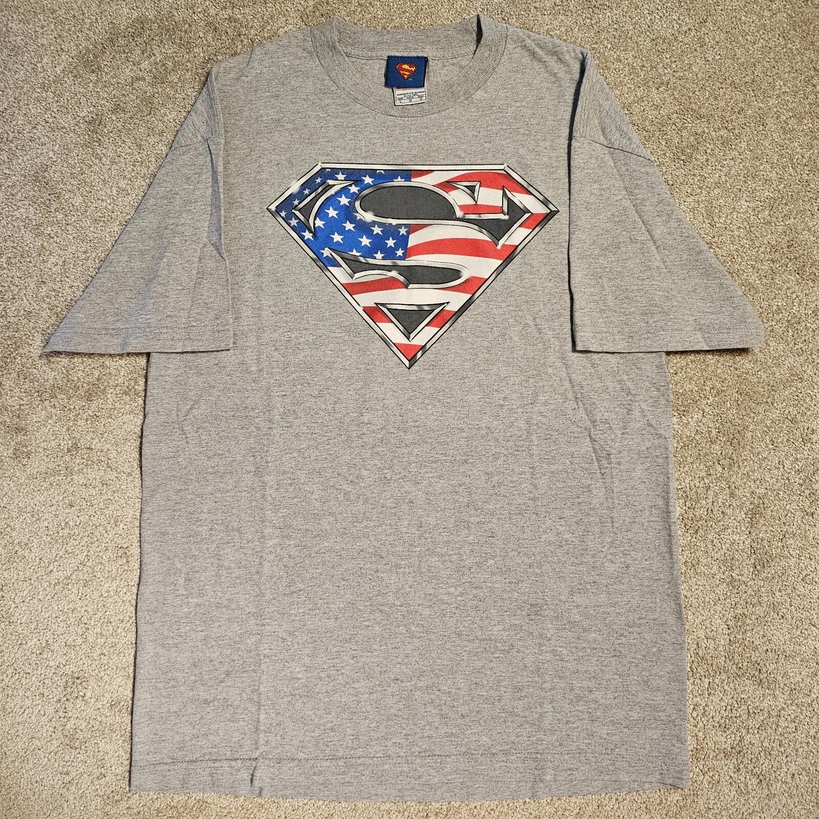 Vintage 2007 Superman American Flag T-shirt Mens L Ironic Y2k Grunge Superhero 2XL