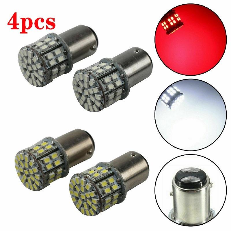 4Pcs 12V 1157 BAY15D LED Turn Signal Light Red White Number License Plate Lamp Rear Tail Stop Lamp Car Light Bulb Accessories 2pc red light