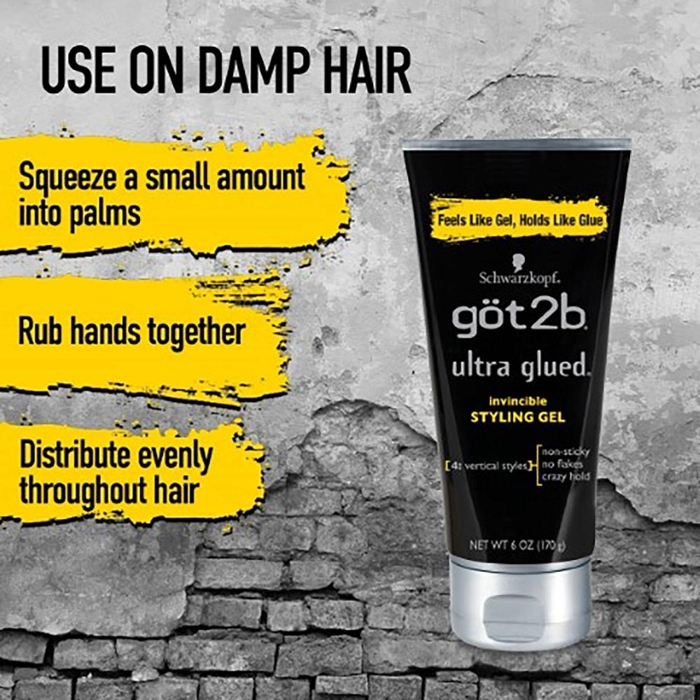 Got 2b Ultra Glued Invincible Styling Hair Gel 6.0 Oz
