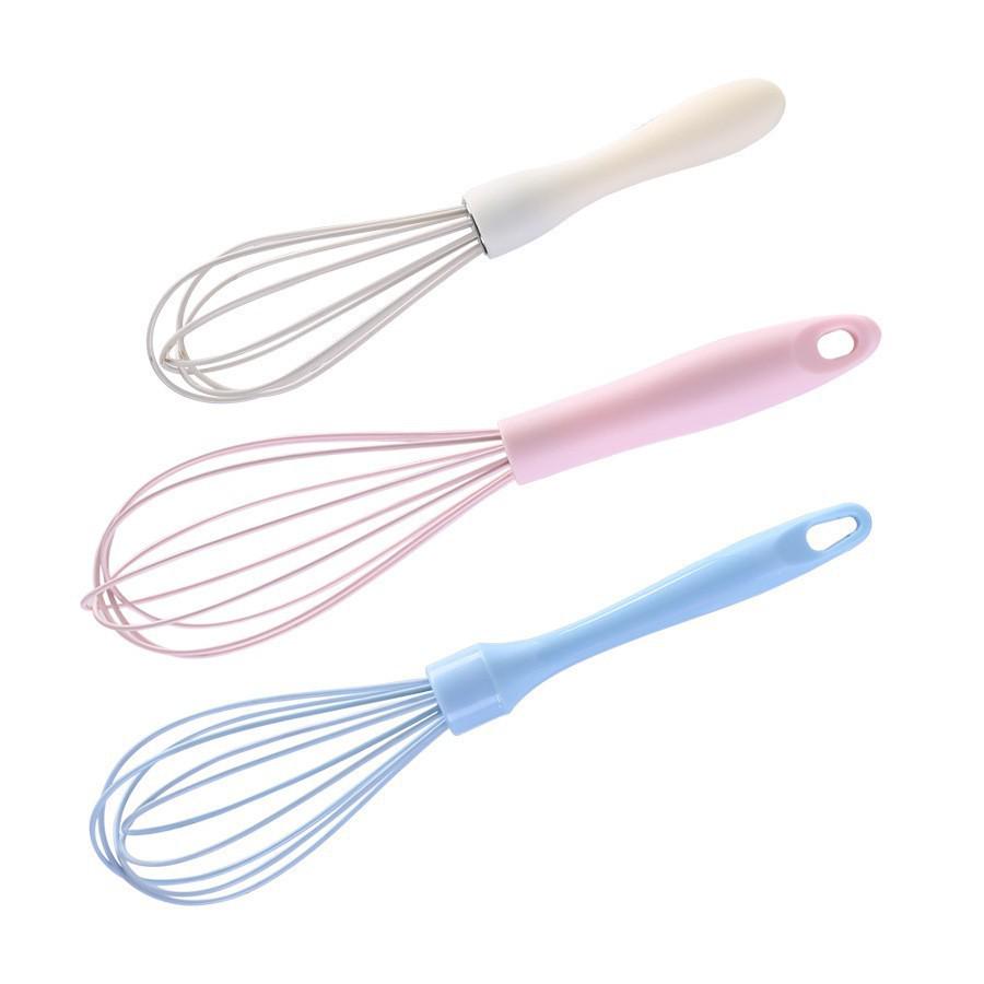 Silicone Whisk with Stainless Steel Handle for Kitchen Baking