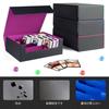 Large Capacity Deck Case, Trading Card Storage Box, 3-Column Horizontal Layout, Holds 1800+ Trading Cards, Includes Dividers and Card Stoppers, PU Lea