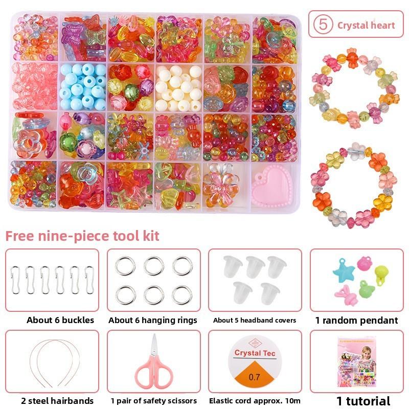 Children Bead Crafting Set Colorful Plastic Materials Handmade Accessories Gift
