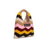 Marni Market Letter Patch Wave Design Woven Technology Acrylic Knit Mini Handbag Women handbag Brown Multicolor SHMH0050A2FW305STW54