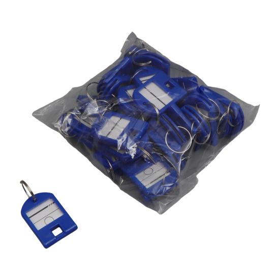 

50Pcs Hard Plastic Key Tags with Replaceable Paper Transparent Window Hotel Room Keys Luggage Lockers Key синий