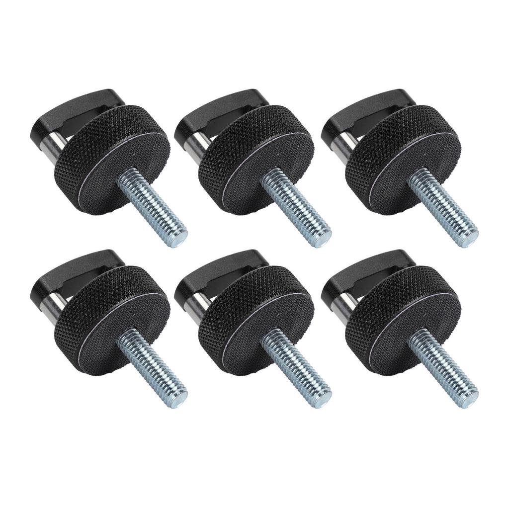 6pcs Quick Removal Thumb Screw Steel Billet Aluminum D Ring Design Hardtop Bolts for Wrangler JK JT 2007 to 2018 Black