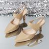 Duży Rozmiar 35-43 Letni Nowy Styl Szpiczasty Nosek Średni Obcas Wysokie Obcasy z Płytkim Noskiem i Paskiem na Pięcie Damskie Sandały i Czółenka