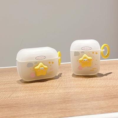 Portachiavi Rotondo Opaco Stelle Stelle Cuffie Wireless Bluetooth Scatola di Ricarica Per Apple Airpod 1 2 3 Pro Carina Custodia per Auricolari
