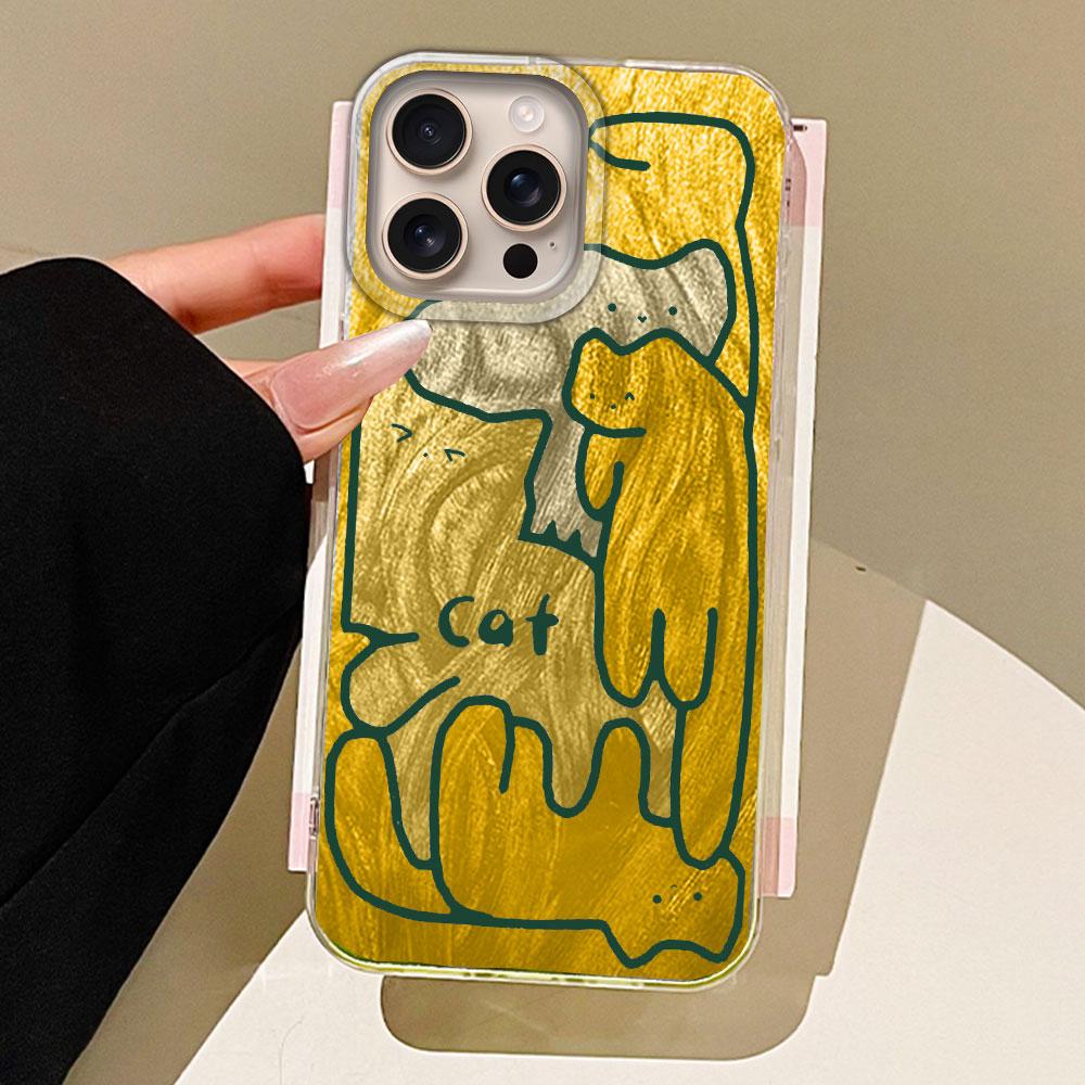 

Милые чехлы для телефонов с граффити кошек для Apple iPhone 16 15 14 7 Plus 13 Pro Max X XS XR 7 16e Ракушка Силиконовая Задняя Мягкая Сумка Чехол iPhone XR белый