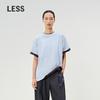 LESS 2025 Spring Cotton Loose Fit Round Neck Short Sleeve T-Shirt