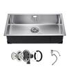 VEVOR 76cm Kitchen Sink Workstation, 304 Stainless Steel Undermount Sinks, Drop-In Single Bowl Farmhouse Basin with Accessories