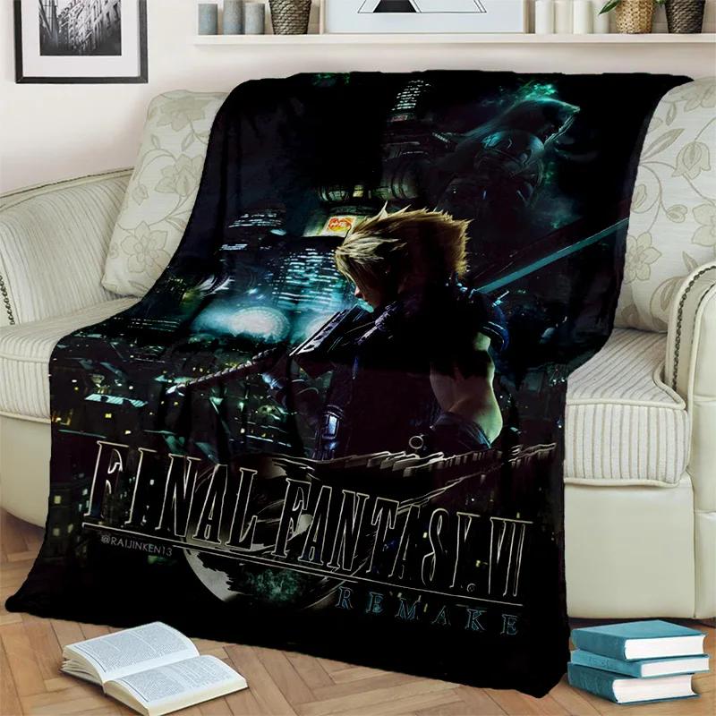3D Final Fantasy Game Gamer FF14 HD Blanket,Soft Throw Blanket for Home Bedroom Bed Sofa Picnic Travel Office Cover Blanket Kids