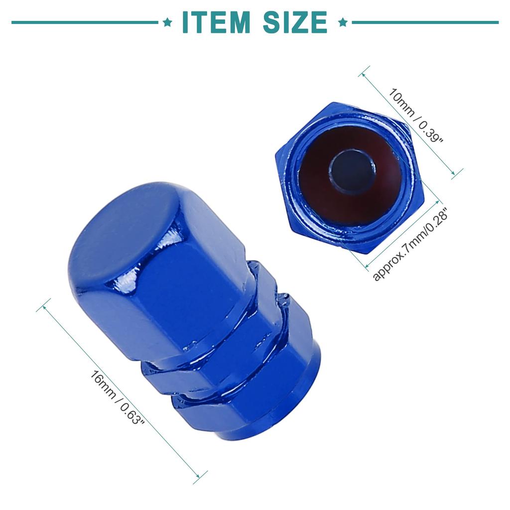 ACROPIX 10pcs Car Tire Stem Valve Cap Tire Cap Wheel Valve Cover Tire Cap Hexagon Dustproof Aluminum Alloy Navy Blue