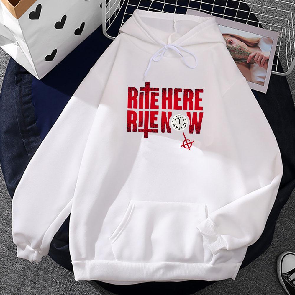 Rite Here Rite Now Letter Printing Hoodies Ghost Rock Band Sweatshirt Streetwear Comfortable Pullovers Men Hoodie