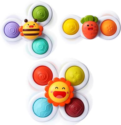 3PCS Pop Suction Cup Spinner Toys for  Boy and Girl Novelty Spinning Tops Toddler Toys Sensory Baby Toys for Toddlers Birthday Gift for Infant