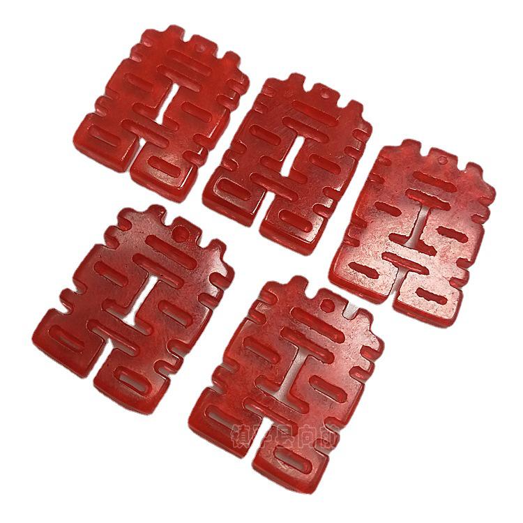 Красные Малазийские Нефритовые Бусины и Шармы | Двойное Счастье Свободные Штучки | DIY Серьги-Подвески и Аксессуары с Кисточками