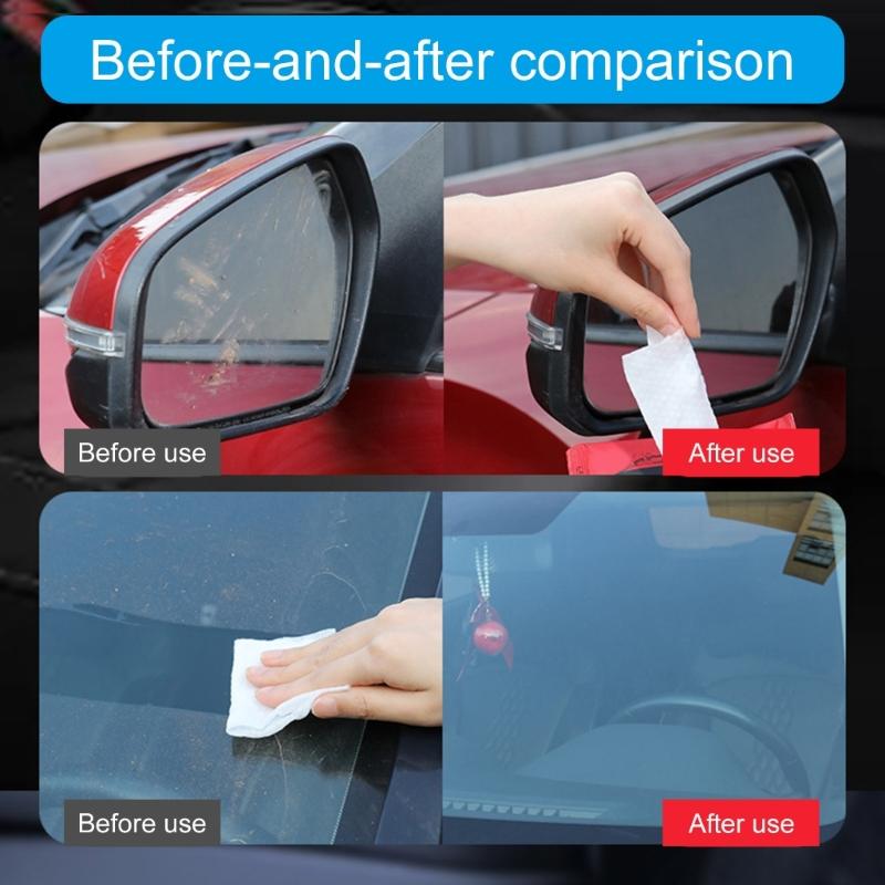 Vehicle Glass Oil Film Lifter Wipes Easy Cleaning Travel Friendly Designs Glass Oil Film Remover Auto Glass Clean Wipes