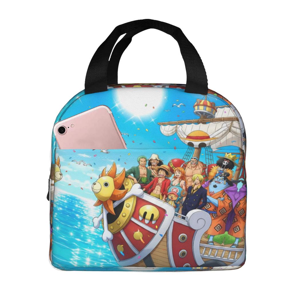 Custom One Pieces Insulated Lunch Bags for Camping Travel Manga Portable Thermal Cooler Lunch Box Unisex
