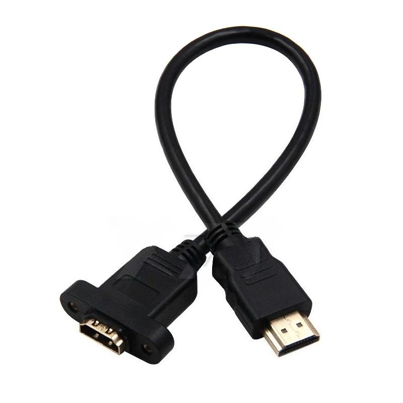 1 ud. Cable de Extensión HDMI Compatible Chapado en Oro Macho a Hembra Con Tornillo para Montaje en Panel Para 1080P PSP HDTV 0.3M/0.5M/0.6M/1.0M