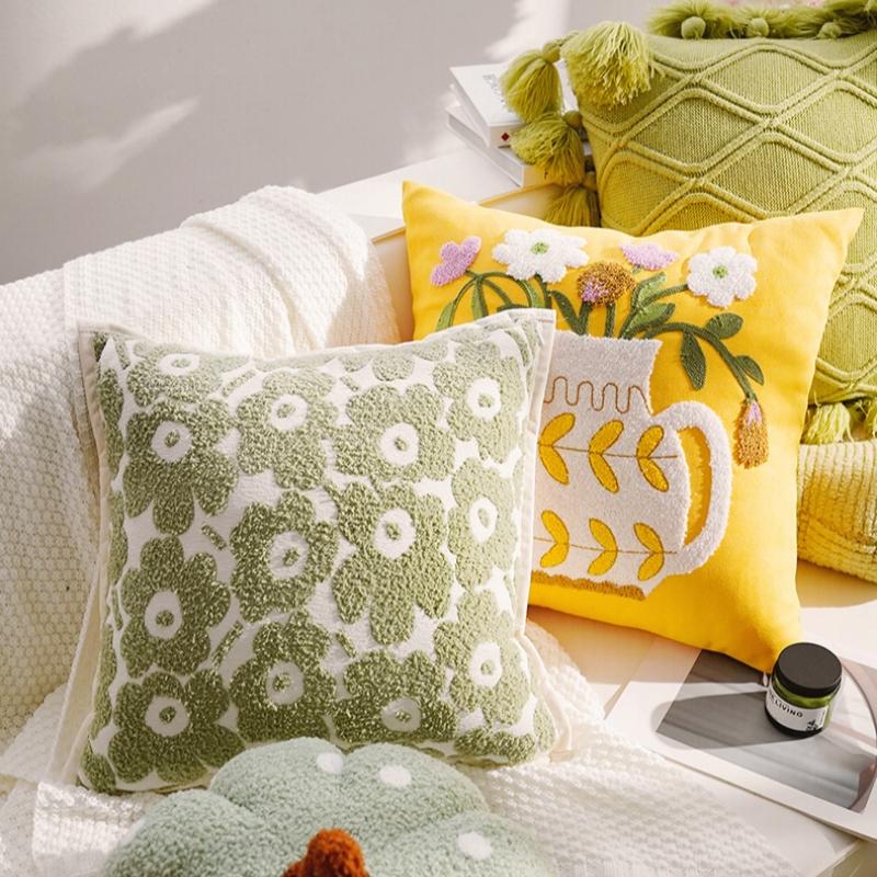 Sunflower Sofa Pillow 45x45 Pastroal Pillowcase for Home Decoration Throw Pillows Easy To Disassemble and Wash Cushions