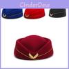 Beret Stewardessy Damska Czapka Modna Codzienna Czapki Stewardess Kolor Jednolity