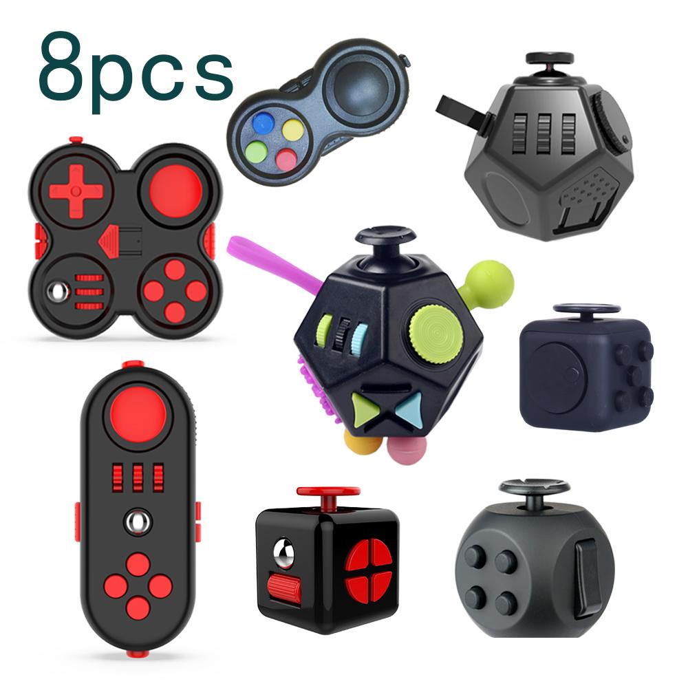 Toys Toys 8pcs Fidget Game Fidget ball Stress Reliever Squeeze Fun Desk Handle Finger Colorful Decompression Gift Present for Juvenile