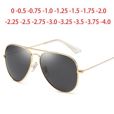 Gafas de Sol Metálicas Estilo Piloto para Mujer/Hombre Gafas Graduadas Clásicas 0 -0.5 -0.75 -1.0 -1.25 -2.0 -2.5 -3.0 -4.0