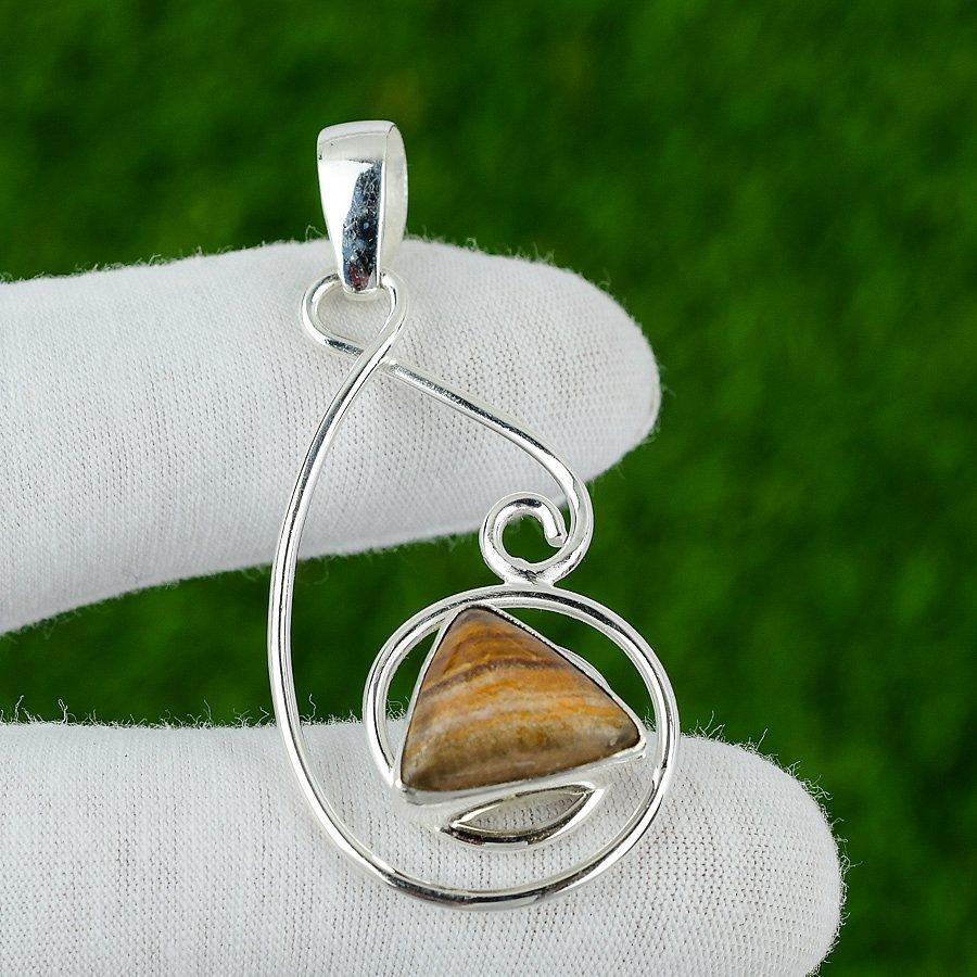 

Natural Red Snakeskin Jasper Gemstone Pendant 925 Sterling Silver Indian Jewelry