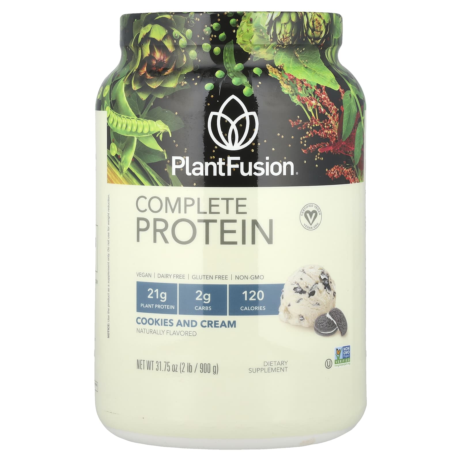 

PlantFusion, Complete Protein, Cookies & Cream, 2 lb (900 g)