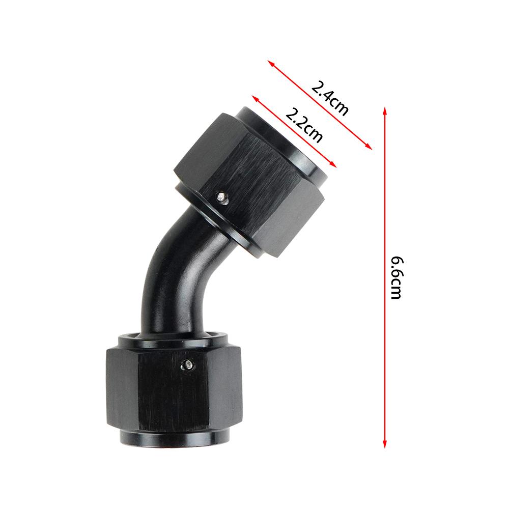 4AN 6AN 8AN 10AN Female To AN Female Union Straight 0 45 90 Degrees Swivel Hose End Fitting Adaptors Aluminum Oil Fuel Connector