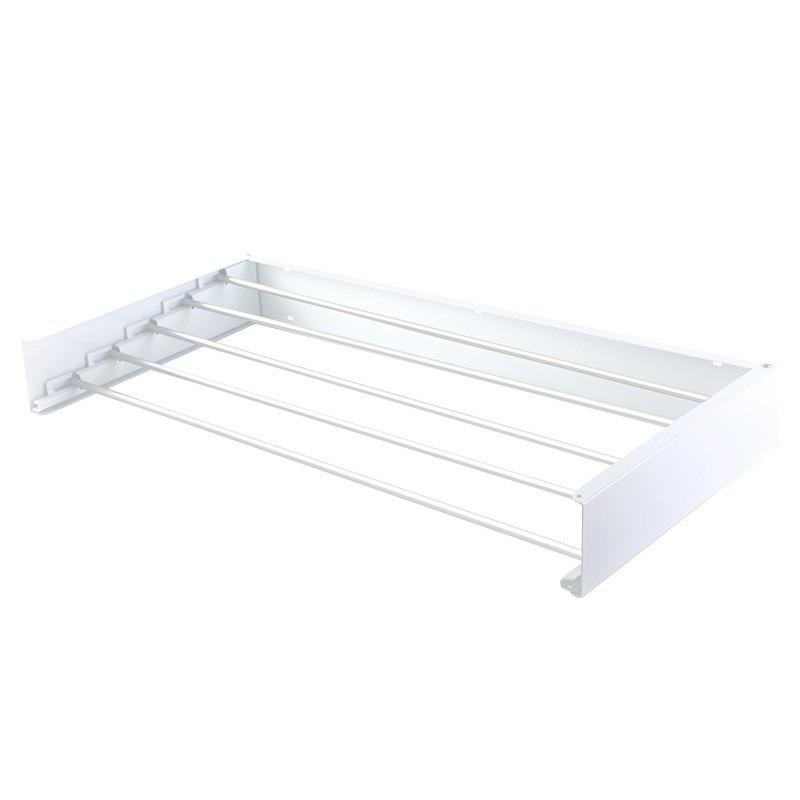 Space Saving Wall Mounted Retractable Towel Rack for Bathroom, Hidden Folding Drying Shelf for Kitchen and Balcony, Modern Metal Bath Accessory
