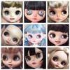 Blyth Doll Face Plate for diy blyth makeuo Including Back Plate and Screws White Black tan Skin Doll Makeup practice face shell