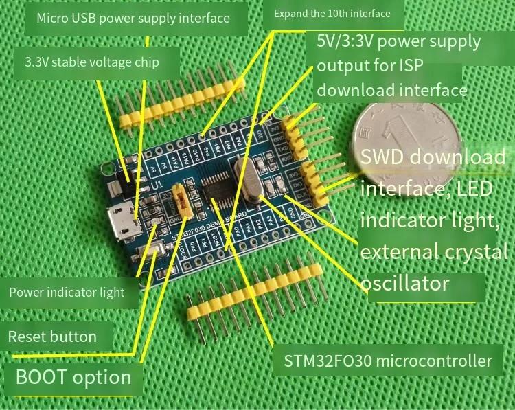 STM32F030F4P6 Minimal System Core Board, TTL Serial Port Download, MCU Learning Development Board
