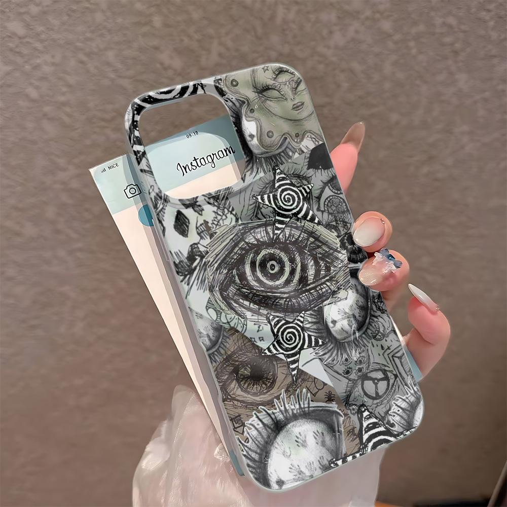 Dark Eye Collage Phone Case For Iphone 16 Pro Max 17 15 14 Plus 13 12 11 17Air Phone Cover Smooth Funda Coque