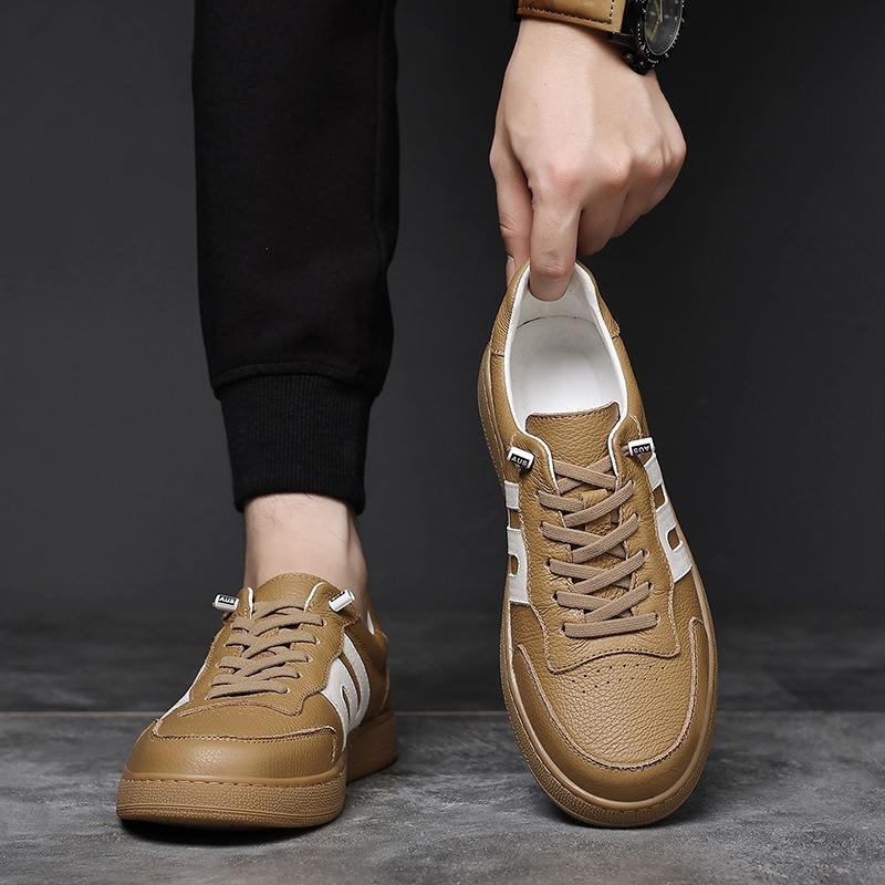 The first layer of cowhide new men's casual shoes genuine leather breathable trendy shoes men's shoes versatile board shoes men's shoes