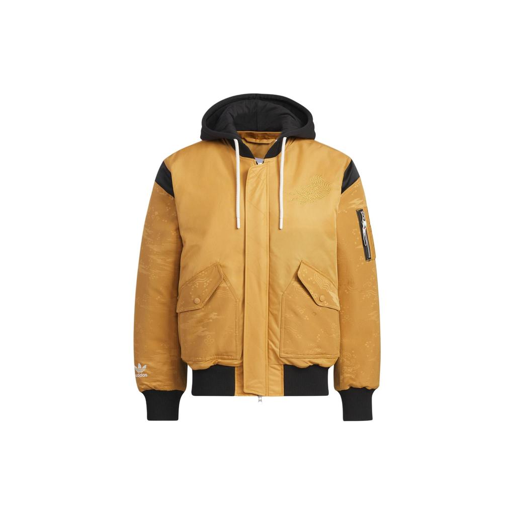 Adidas Originals X Feifei Ruan Co-Branded FW23 Printed Pattern Zip Hoodie Jacket Unisex Outerwear Wheat-Brown IX4233