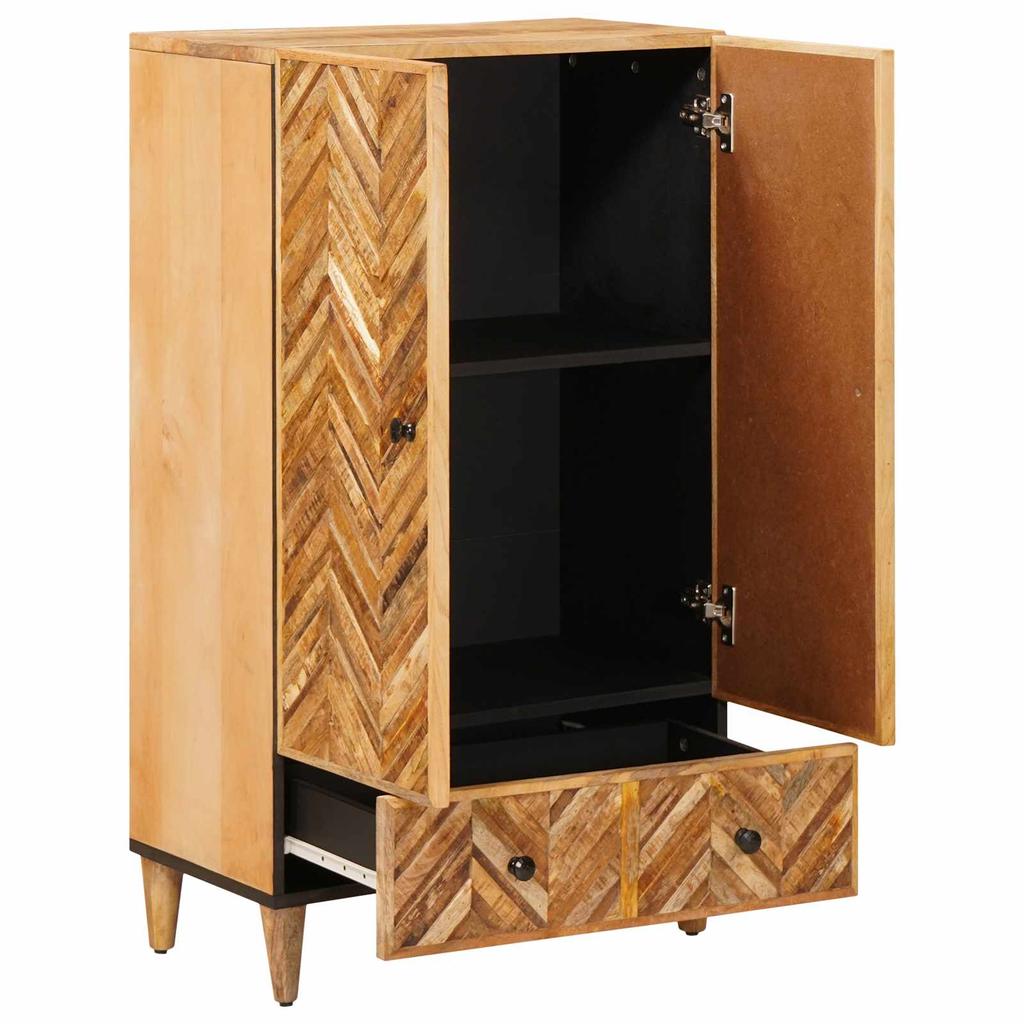 Storage Cabinet In Brown 60 X 33.5 X 100 Cm Solid Mango Wood