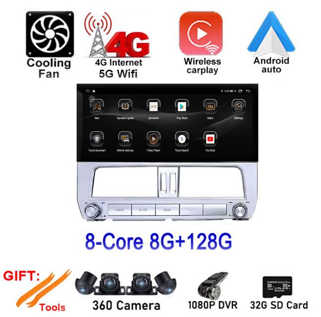 12.3'' For Toyota Prado 2018 Android 14 DSP Car Radio Multimedia Video Player GPS Navigation Stereo WiFi BT Carplay Auto
