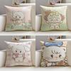 Cute MmikkoS Cushion Cover Breathable and Skinfriendly Linen Pillowcase Square Removable and Washable Cushion